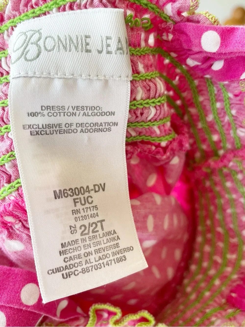 Vintage Bonnie Jean Smocked Watermelon Dress | 2T